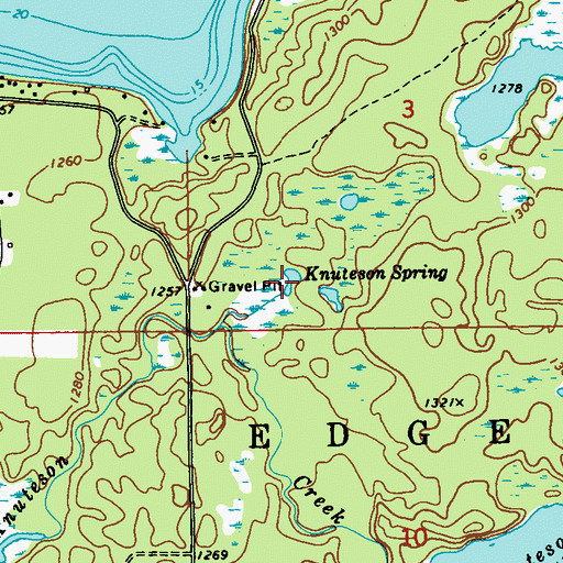 Topographic Map of Knuteson Spring, WI