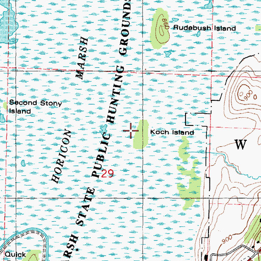 Topographic Map of Koch Island, WI