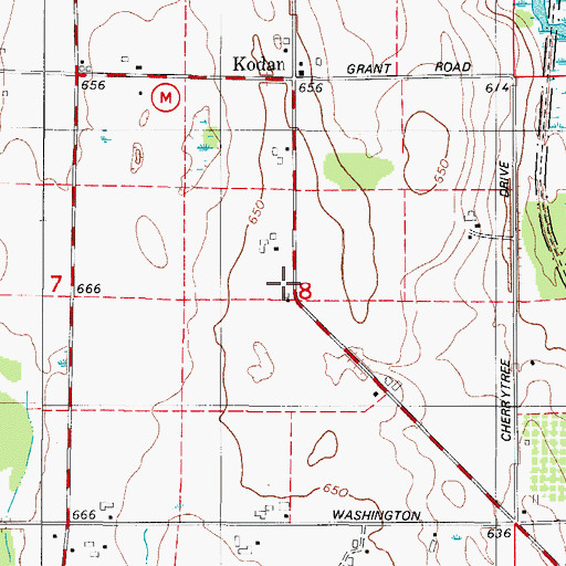 Topographic Map of Kodan School, WI