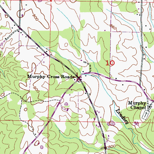 Topographic Map of Murphy Cross Roads, AL