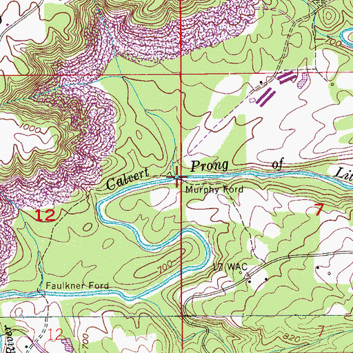 Topographic Map of Murphy Ford, AL