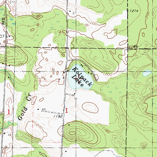 Topographic Map of Kolpack Lake, WI