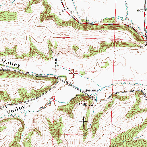 Topographic Map of Krieg Valley, WI
