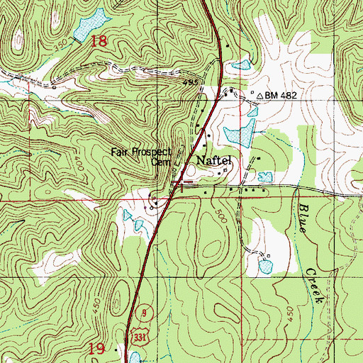 Topographic Map of Naftel, AL