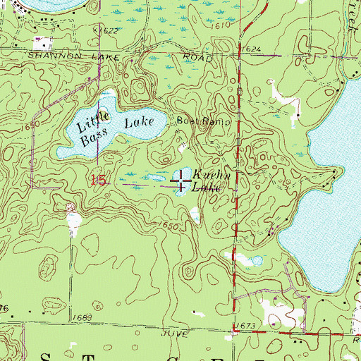 Topographic Map of Kuehn Lake, WI