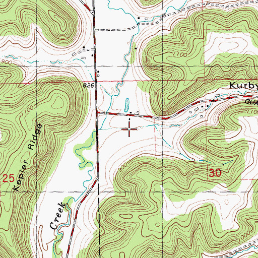 Topographic Map of Kurby Hollow, WI