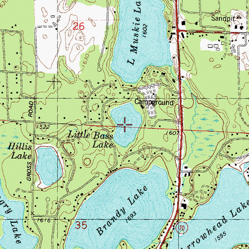 Topographic Map of Little Bass Lake, WI