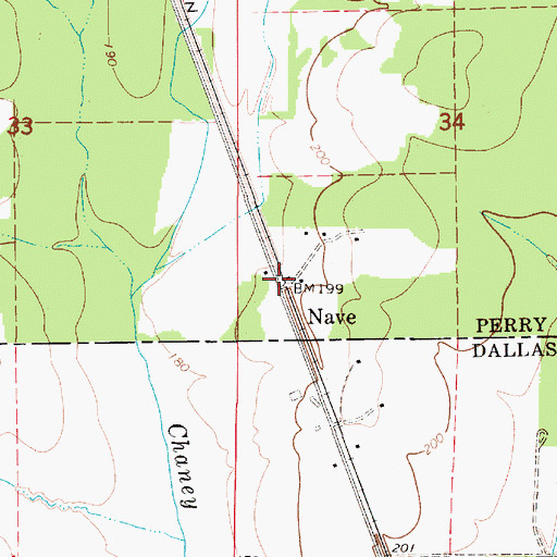 Topographic Map of Nave, AL
