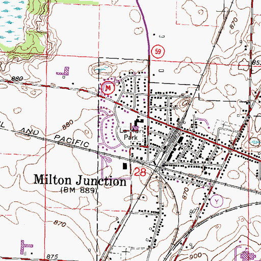 Topographic Map of La Mar Park, WI