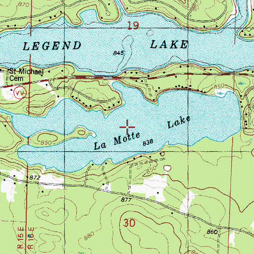 Topographic Map of La Motte Lake, WI