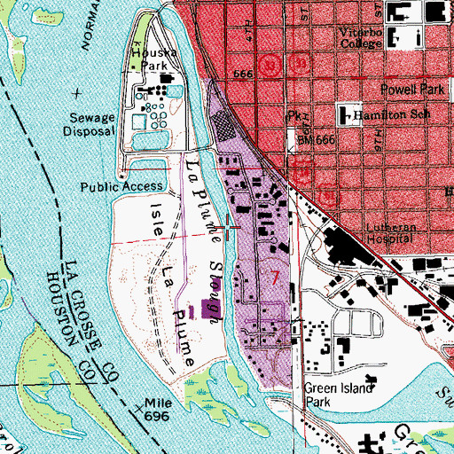 Topographic Map of La Plume Slough, WI