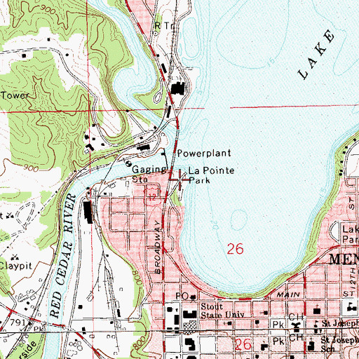 Topographic Map of La Pointe Park, WI
