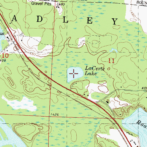 Topographic Map of LaCerte Lake, WI