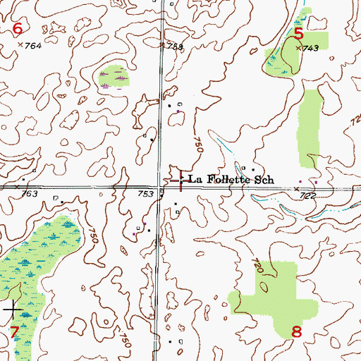 Topographic Map of La Follette School, WI