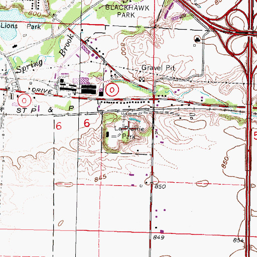 Topographic Map of LaPrairie Park, WI