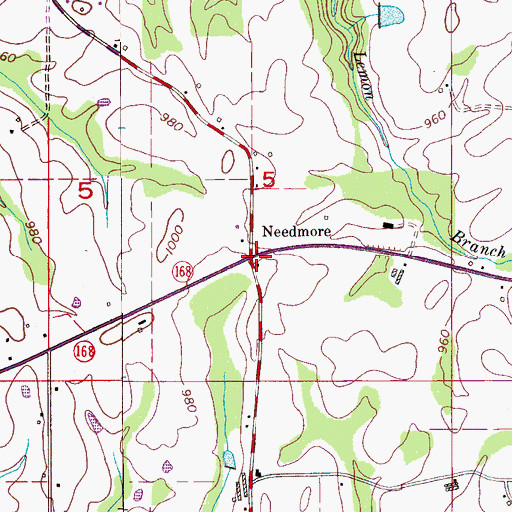 Topographic Map of Needmore, AL