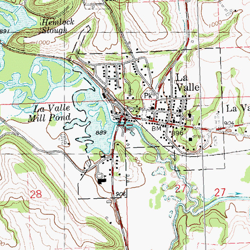 Topographic Map of LaValle Mill Pond, WI