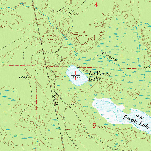 Topographic Map of LaVerne Lake, WI