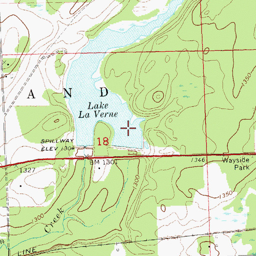 Topographic Map of Lake LaVerne, WI