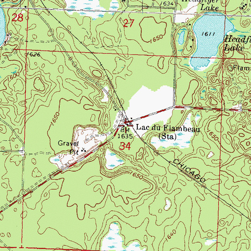Topographic Map of Lac du Flambeau Station, WI
