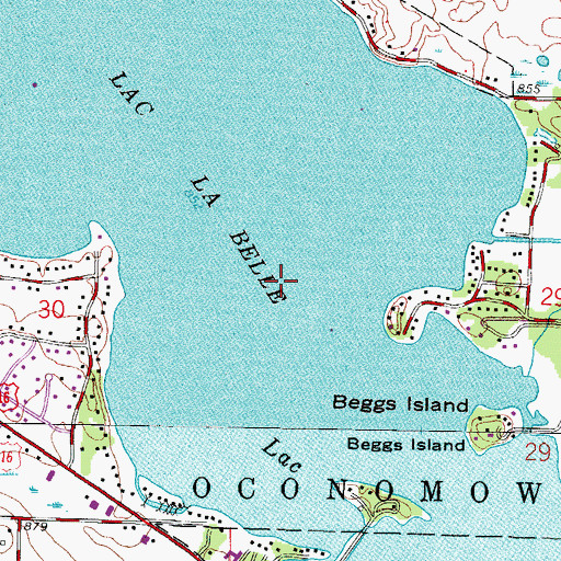 Topographic Map of Lac La Belle, WI