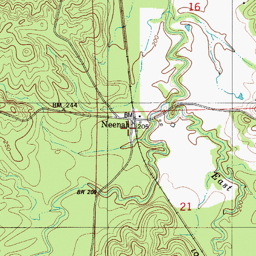 Topographic Map of Neenah, AL