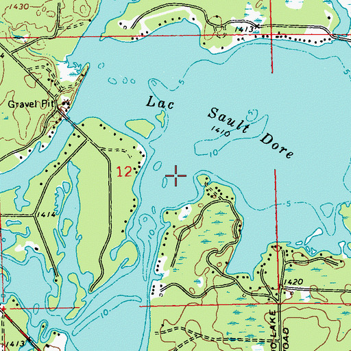 Topographic Map of Lac Sault Dore, WI