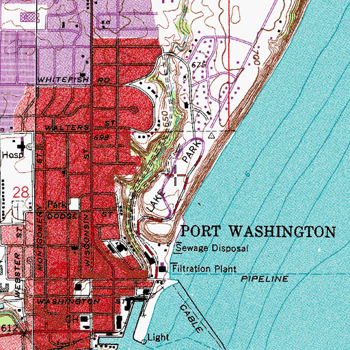 Topographic Map of Lake Park, WI
