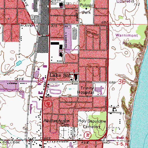 Topographic Map of Jones Elementary School, WI