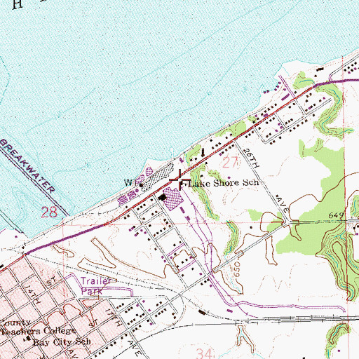 Topographic Map of Lake Shore School, WI