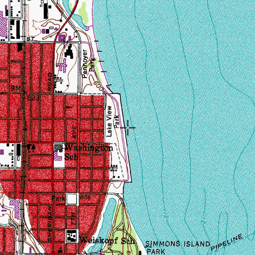 Topographic Map of Lake View Park, WI