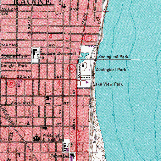 Topographic Map of Lake View Park, WI