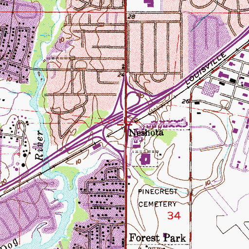 Topographic Map of Neshota, AL