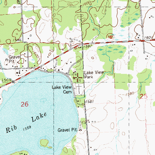 Topographic Map of Lake View Park, WI