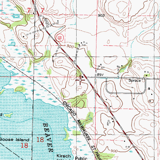 Topographic Map of Lake View School, WI