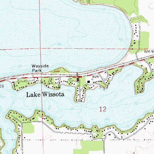 Topographic Map of Lake Wissota, WI