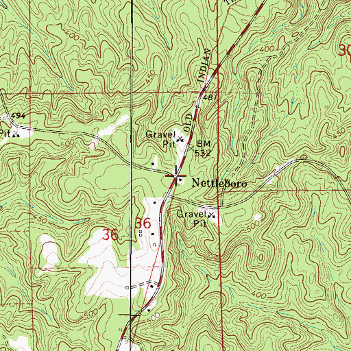 Topographic Map of Nettleboro, AL