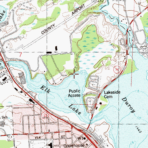 Topographic Map of Lakeside Cemetery, WI