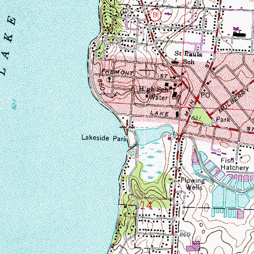 Topographic Map of Lakeside Park, WI