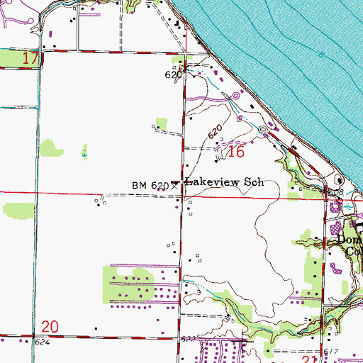 Topographic Map of Lakeview School, WI