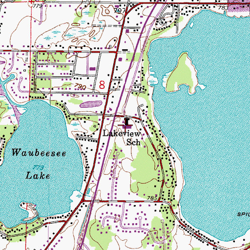 Topographic Map of Lakeview Elementary School, WI