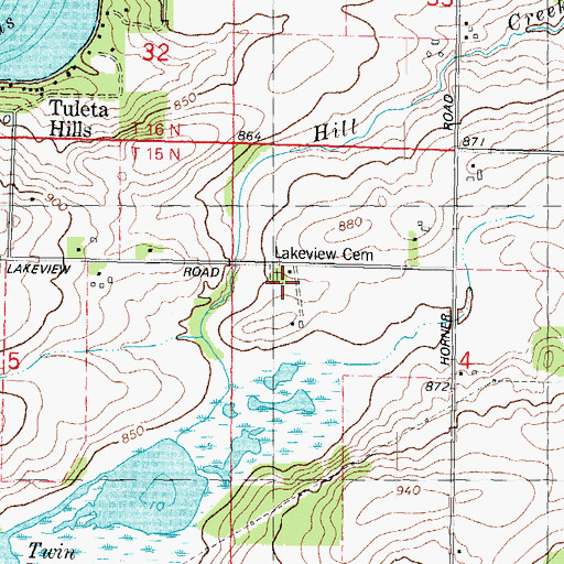 Topographic Map of Lakeview School (historical), WI