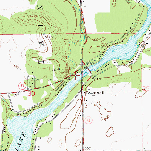 Topographic Map of Lambs Creek, WI