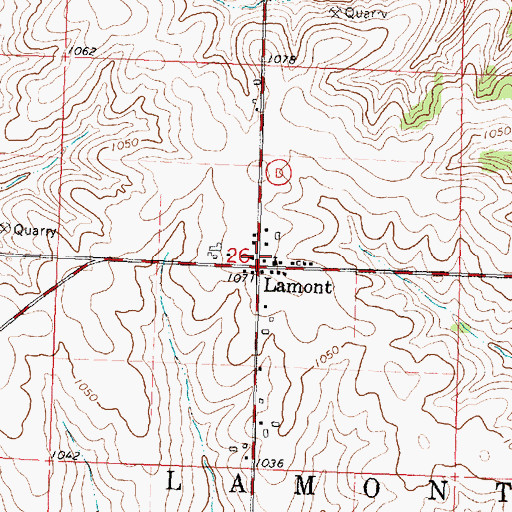 Topographic Map of Lamont, WI