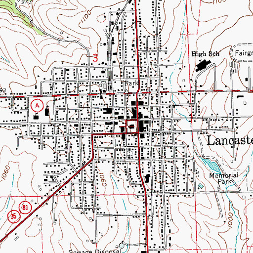Topographic Map of Lancaster, WI