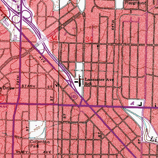 Topographic Map of Lancaster Elementary School, WI