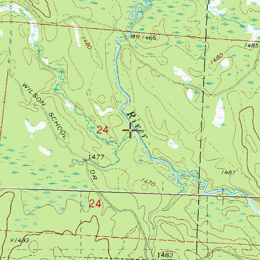 Topographic Map of Landwehr Creek, WI