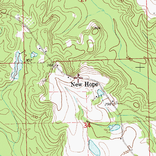 Topographic Map of New Hope, AL