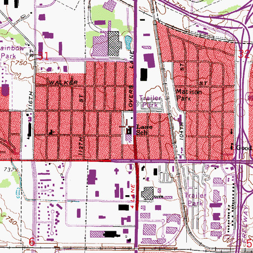 Topographic Map of Heritage Christian School, WI