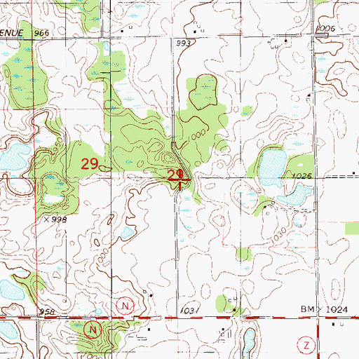Topographic Map of Lanesdale School, WI
